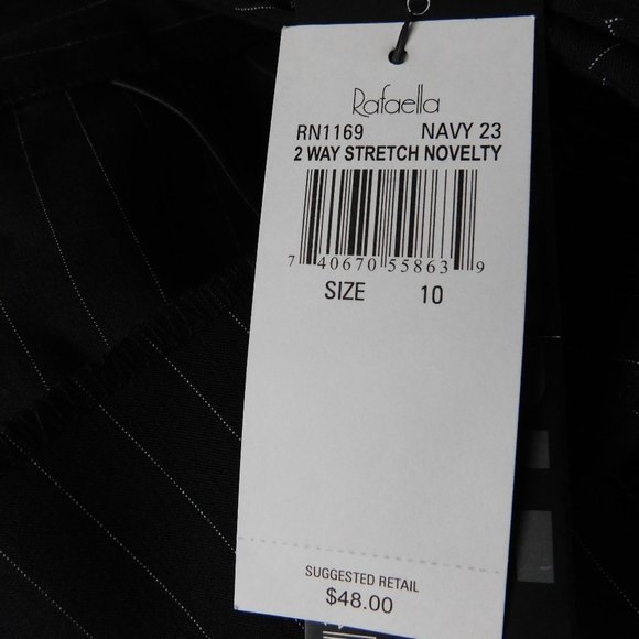 NWT Rafaella 2-Way Stretch Blue Pin-Striped Skirt - Picture 7 of 7